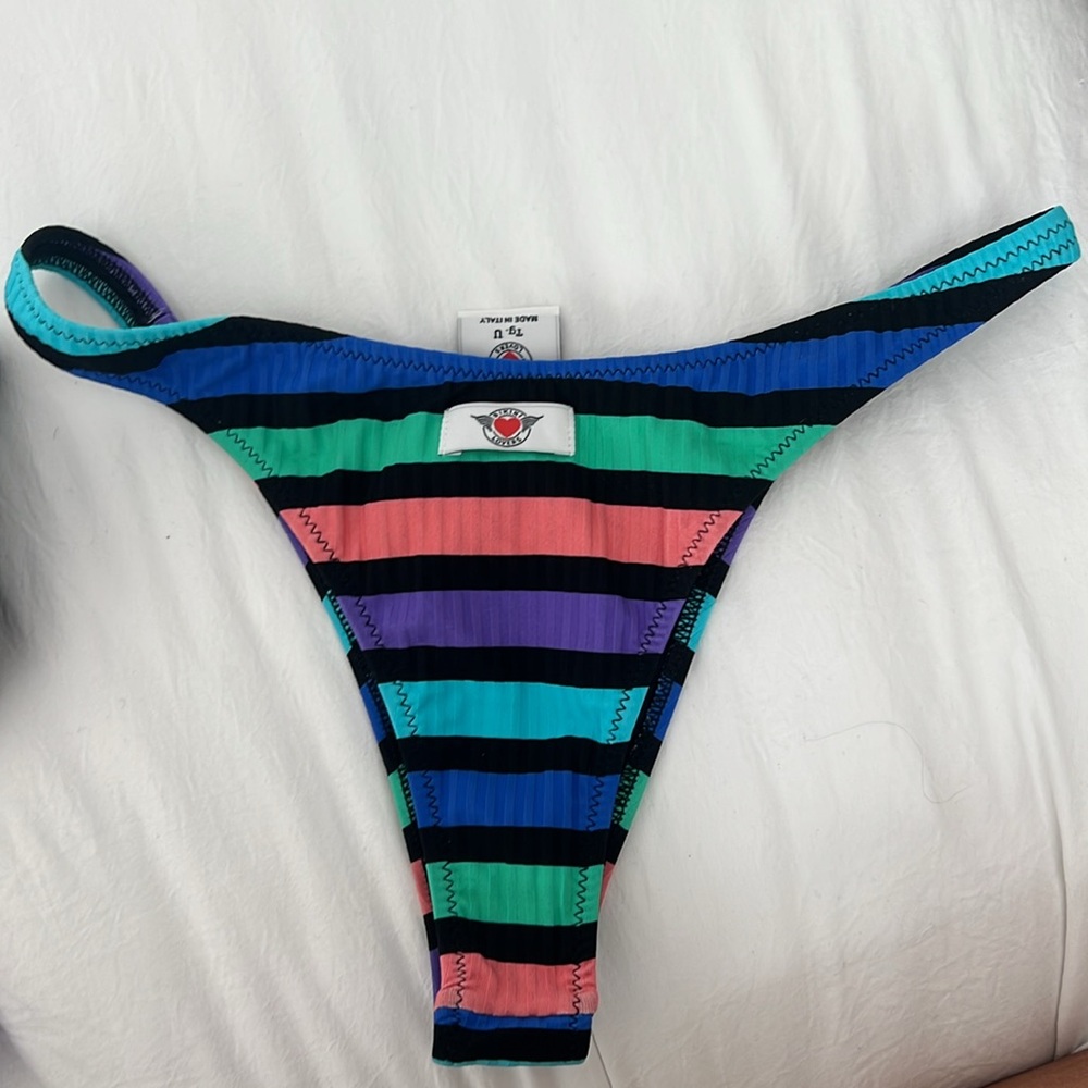 Striped Multicolor Bikini Set NWT - Picture 4 of 5